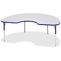 Jonti-Craft Berries Adult Height Prism Color Edge Kidney Table Blue Kidney-shaped, Laminated Top - Four Leg Base - 4 Legs - Height Adjustable - 24