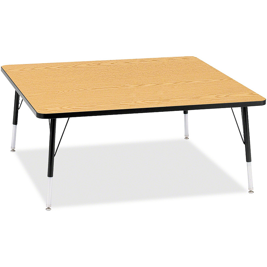 Jonti-Craft Berries Elementary Height Color Top Square Table Black Oak Square, Laminated Top - Four Leg Base - 4 Legs - Height Adjustable - 15" to 24" Adjustment - 48" Table Top Length x 48" Table Top Width x 1.13" Table Top Thickness - 24" H (6418JCE210)