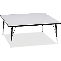 Jonti-Craft Berries Elementary Height Color Edge Square Table Black Square, Laminated Top - Four Leg Base - 4 Legs - Height Adjustable - 15" to 24" Adjustment - 48" Table Top Length x 48" Table Top Width x 1.13" Table Top Thickness - 24" Heig (6418JCE180)