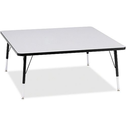 Jonti-Craft Berries Elementary Height Color Edge Square Table Black Square, Laminated Top - Four Leg Base - 4 Legs - Height Adjustable - 15" to 24" Adjustment - 48" Table Top Length x 48" Table Top Width x 1.13" Table Top Thickness - 24" Heig (6418JCE180)