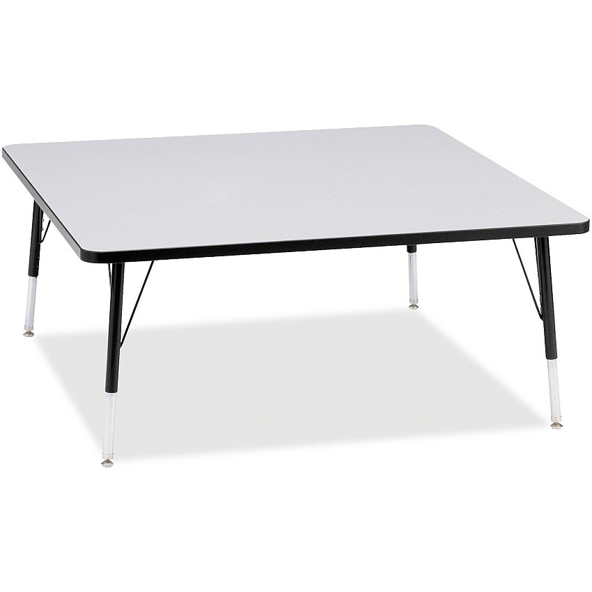 Jonti-Craft Berries Elementary Height Color Edge Square Table Black Square, Laminated Top - Four Leg Base - 4 Legs - Height Adjustable - 15" to 24" Adjustment - 48" Table Top Length x 48" Table Top Width x 1.13" Table Top Thickness - 24" Heig (6418JCE180)