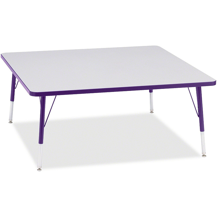 Jonti-Craft Berries Elementary Height Color Edge Square Table Laminated Square, Purple Top - Four Leg Base - 4 Legs - Height Adjustable - 15" to 24" Adjustment - 48" Table Top Length x 48" Table Top Width x 1.13" Table Top Thickness - 24" Hei (6418JCE004)