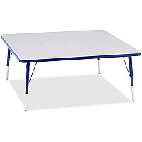 Jonti-Craft Berries Elementary Height Color Edge Square Table Gray Square, Laminated Top - Four Leg Base - 4 Legs - 15" to 24" Adjustment - 48" Table Top Length x 48" Table Top Width x 1.13" Table Top Thickness - 24" Height - Educational Envi (6418JCE003)