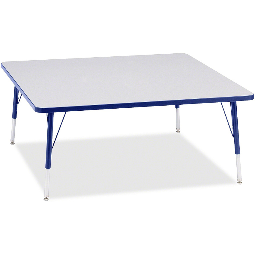 Jonti-Craft Berries Elementary Height Color Edge Square Table Gray Square, Laminated Top - Four Leg Base - 4 Legs - 15" to 24" Adjustment - 48" Table Top Length x 48" Table Top Width x 1.13" Table Top Thickness - 24" Height - Educational Envi (6418JCE003)