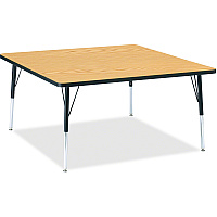 Jonti-Craft Berries Adult Height Classic Color Top Square Table Black Oak Square, Laminated Top - Four Leg Base - 4 Legs - Height Adjustable - 24