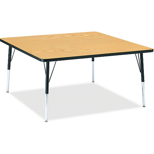 Jonti-Craft Berries Adult Height Classic Color Top Square Table Black Oak Square, Laminated Top - Four Leg Base - 4 Legs - Height Adjustable - 24" to 31" Adjustment - 48" Table Top Length x 48" Table Top Width x 1.13" Table Top Thickness - 31 (6418JCA210)
