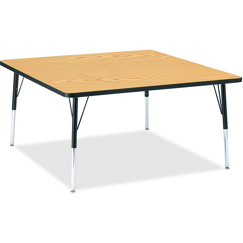 Jonti-Craft Berries Adult Height Classic Color Top Square Table Black Oak Square, Laminated Top - Four Leg Base - 4 Legs - Height Adjustable - 24" to 31" Adjustment - 48" Table Top Length x 48" Table Top Width x 1.13" Table Top Thickness - 31 (6418JCA210)