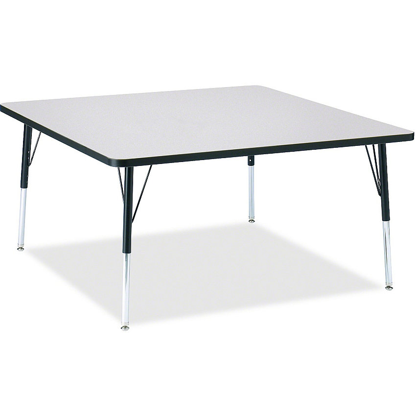 Jonti-Craft Berries Adult Height Prism Color Edge Square Table Black Square, Laminated Top - Four Leg Base - 4 Legs - Height Adjustable - 24" to 31" Adjustment - 48" Table Top Length x 48" Table Top Width x 1.13" Table Top Thickness - 31" Hei (6418JCA180)