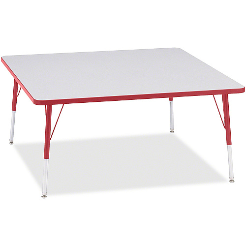 Jonti-Craft Berries Adult Height Prism Color Edge Square Table Laminated Square, Red Top - Four Leg Base - 4 Legs - Height Adjustable - 24" to 31" Adjustment - 48" Table Top Length x 48" Table Top Width x 1.13" Table Top Thickness - 31" Heigh (6418JCA008)