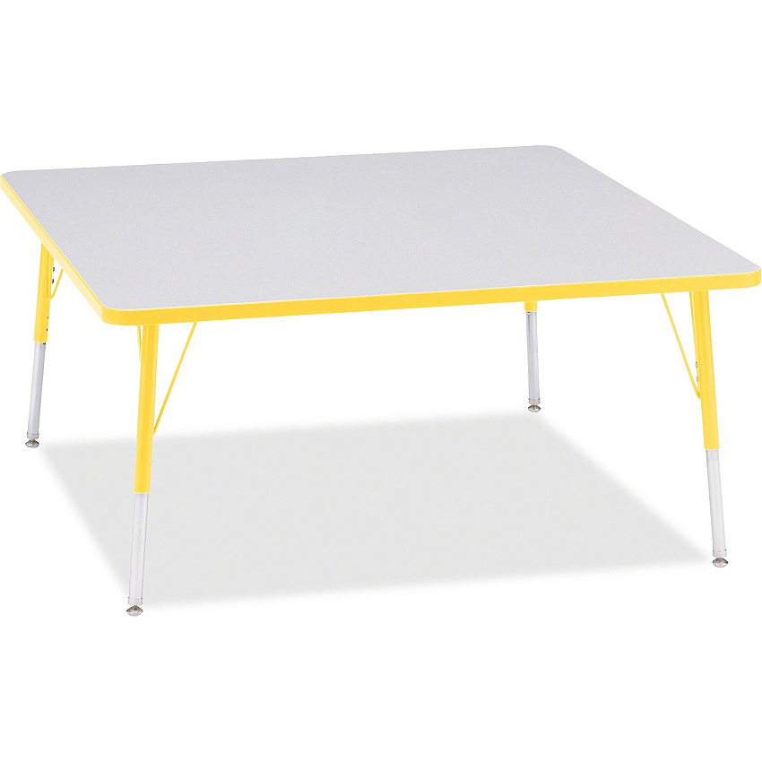 Jonti-Craft Berries Adult Height Prism Color Edge Square Table Laminated Square, Yellow Top - Four Leg Base - 4 Legs - Height Adjustable - 24" to 31" Adjustment - 48" Table Top Length x 48" Table Top Width x 1.13" Table Top Thickness - 31" He (6418JCA007)