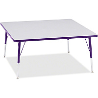 Jonti-Craft Berries Adult Height Prism Color Edge Square Table Gray Square, Laminated Top - Four Leg Base - 4 Legs - Height Adjustable - 24