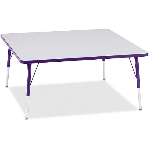 Jonti-Craft Berries Adult Height Prism Color Edge Square Table Gray Square, Laminated Top - Four Leg Base - 4 Legs - Height Adjustable - 24" to 31" Adjustment - 48" Table Top Length x 48" Table Top Width x 1.13" Table Top Thickness - 31" Heig (6418JCA004)