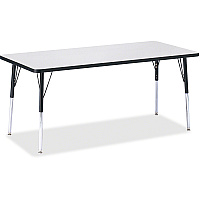 Jonti-Craft Berries Adult Height Color Edge Rectangle Table Black Rectangle, Laminated Top - Four Leg Base - 4 Legs - Height Adjustable - 24" to 31" Adjustment - 72" Table Top Length x 30" Table Top Width x 1.13" Table Top Thickness - 31" Hei (6413JCA180)