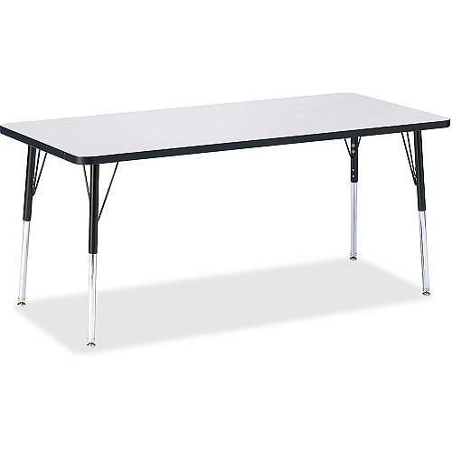 Jonti-Craft Berries Adult Height Color Edge Rectangle Table Black Rectangle, Laminated Top - Four Leg Base - 4 Legs - Height Adjustable - 24" to 31" Adjustment - 72" Table Top Length x 30" Table Top Width x 1.13" Table Top Thickness - 31" Hei (6413JCA180)