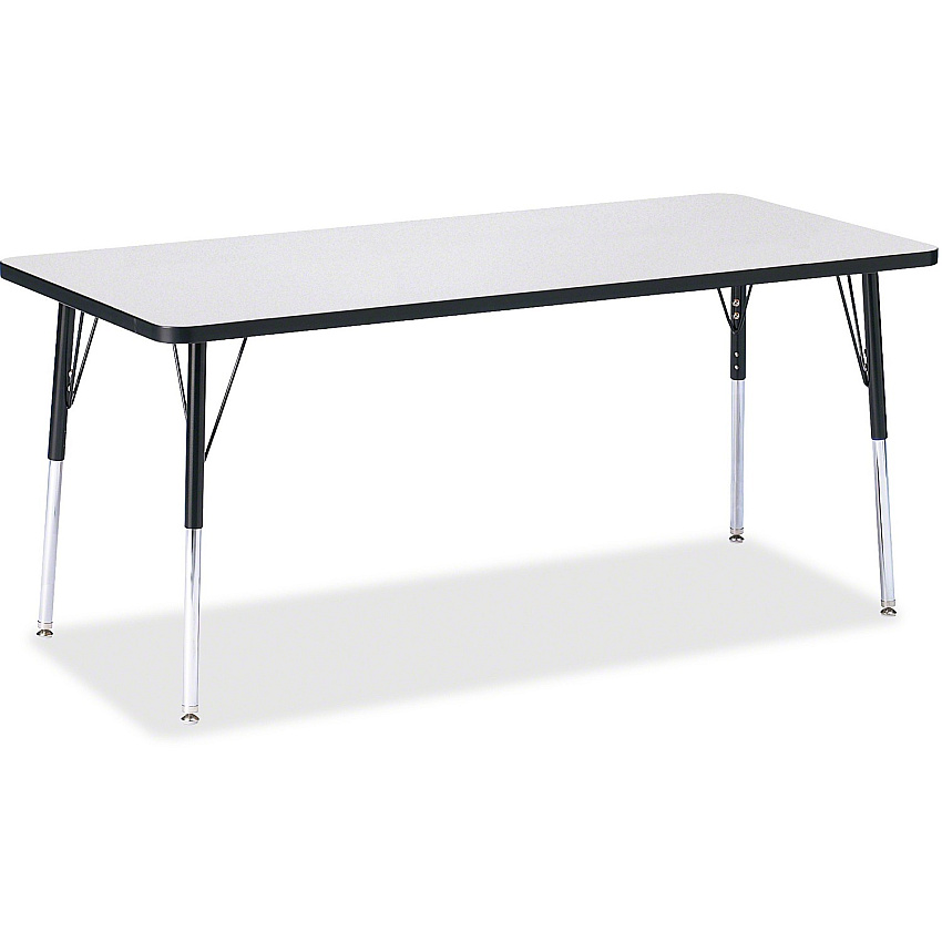 Jonti-Craft Berries Adult Height Color Edge Rectangle Table Black Rectangle, Laminated Top - Four Leg Base - 4 Legs - Height Adjustable - 24" to 31" Adjustment - 72" Table Top Length x 30" Table Top Width x 1.13" Table Top Thickness - 31" Hei (6413JCA180)
