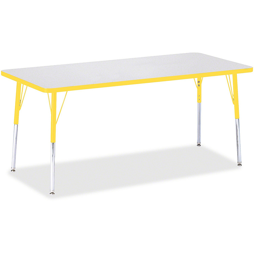Jonti-Craft Berries Adult Height Color Edge Rectangle Table Laminated Rectangle, Yellow Top - Four Leg Base - 4 Legs - Height Adjustable - 24" to 31" Adjustment - 72" Table Top Length x 30" Table Top Width x 1.13" Table Top Thickness - 31" He (6413JCA007)