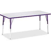 Jonti-Craft Berries Adult Height Color Edge Rectangle Table Laminated Rectangle, Purple Top - Four Leg Base - 4 Legs - Height Adjustable - 24" to 31" Adjustment - 72" Table Top Length x 30" Table Top Width x 1.13" Table Top Thickness - 31" He (6413JCA004)