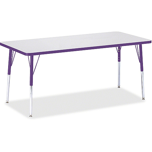 Jonti-Craft Berries Adult Height Color Edge Rectangle Table Laminated Rectangle, Purple Top - Four Leg Base - 4 Legs - Height Adjustable - 24" to 31" Adjustment - 72" Table Top Length x 30" Table Top Width x 1.13" Table Top Thickness - 31" He (6413JCA004)
