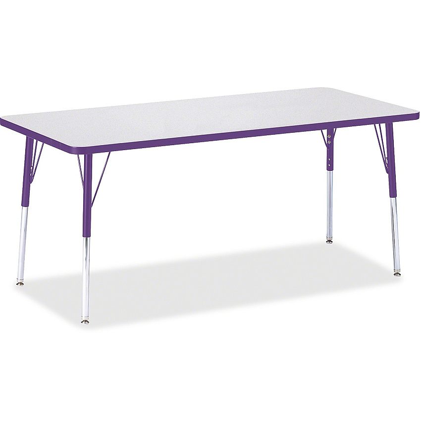 Jonti-Craft Berries Adult Height Color Edge Rectangle Table Laminated Rectangle, Purple Top - Four Leg Base - 4 Legs - Height Adjustable - 24" to 31" Adjustment - 72" Table Top Length x 30" Table Top Width x 1.13" Table Top Thickness - 31" He (6413JCA004)
