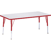 Jonti-Craft Berries Elementary Height Color Edge Rectangular Table Gray Rectangle, Laminated Top - Four Leg Base - 4 Legs - Height Adjustable - 15" to 24" Adjustment - 60" Table Top Length x 30" Table Top Width x 1.13" Table Top Thickness - 2 (6408JCE008)