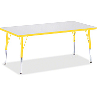 Jonti-Craft Berries Elementary Height Color Edge Rectangle Table Laminated Rectangle, Yellow Top - Four Leg Base - 4 Legs - Height Adjustable - 15" to 24" Adjustment - 60" Table Top Length x 30" Table Top Width x 1.13" Table Top Thickness - 2 (6408JCE007)
