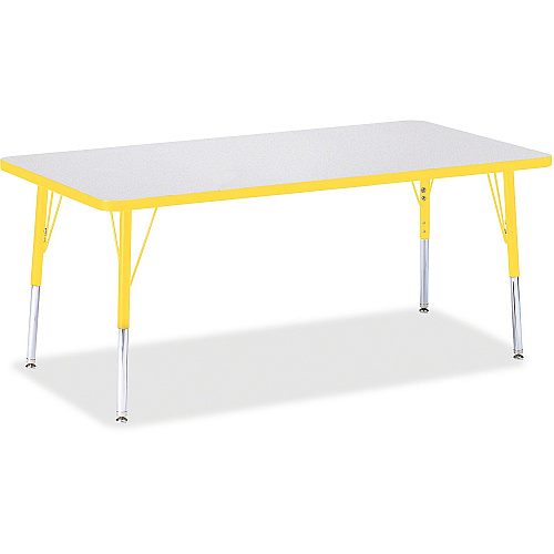 Jonti-Craft Berries Elementary Height Color Edge Rectangle Table Laminated Rectangle, Yellow Top - Four Leg Base - 4 Legs - Height Adjustable - 15" to 24" Adjustment - 60" Table Top Length x 30" Table Top Width x 1.13" Table Top Thickness - 2 (6408JCE007)