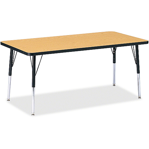 Berries Berries Adult Height Color Top Rectangle Table Gray Rectangle Top - Four Leg Base - 4 Legs - Height Adjustable - 24" to 31" Adjustment - 30" Table Top Length x 60" Table Top Width x 1.13" Table Top Thickness - 15" Height - Art, Craft  (6408JCA210)