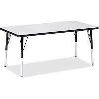 Jonti-Craft Berries Adult Height Color Edge Rectangle Table Black Rectangle, Laminated Top - Four Leg Base - 4 Legs - Height Adjustable - 24