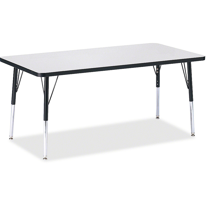 Jonti-Craft Berries Adult Height Color Edge Rectangle Table Black Rectangle, Laminated Top - Four Leg Base - 4 Legs - Height Adjustable - 24" to 31" Adjustment - 60" Table Top Length x 30" Table Top Width x 1.13" Table Top Thickness - 31" Hei (6408JCA180)