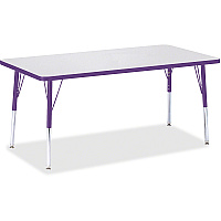 Jonti-Craft Berries Adult Height Color Edge Rectangle Table Laminated Rectangle, Purple Top - Four Leg Base - 4 Legs - Height Adjustable - 24