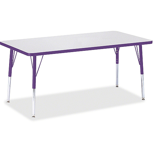 Jonti-Craft Berries Adult Height Color Edge Rectangle Table Laminated Rectangle, Purple Top - Four Leg Base - 4 Legs - Height Adjustable - 24" to 31" Adjustment - 60" Table Top Length x 30" Table Top Width x 1.13" Table Top Thickness - 31" He (6408JCA004)