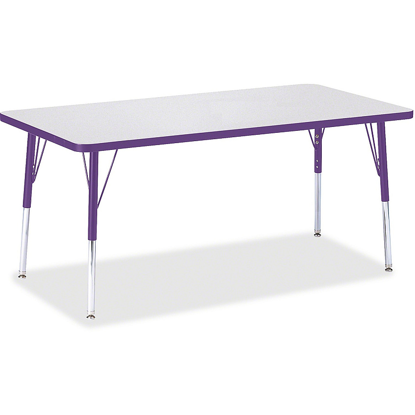 Jonti-Craft Berries Adult Height Color Edge Rectangle Table Laminated Rectangle, Purple Top - Four Leg Base - 4 Legs - Height Adjustable - 24" to 31" Adjustment - 60" Table Top Length x 30" Table Top Width x 1.13" Table Top Thickness - 31" He (6408JCA004)
