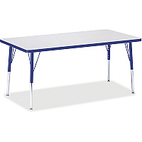 Jonti-Craft Berries Adult Height Color Edge Rectangle Table Black Rectangle, Laminated Top - Four Leg Base - 4 Legs - Height Adjustable - 24