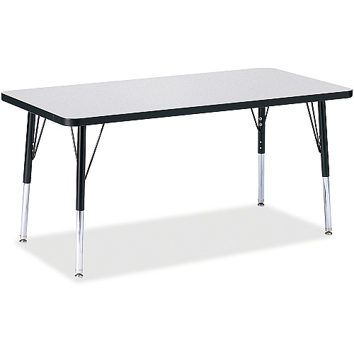 Jonti-Craft Berries Elementary Height Color Edge Rectangle Table Gray Rectangle, Laminated Top - Four Leg Base - 4 Legs - Height Adjustable - 15" to 24" Adjustment - 48" Table Top Length x 24" Table Top Width x 1.13" Table Top Thickness - 24" (6403JCE180)