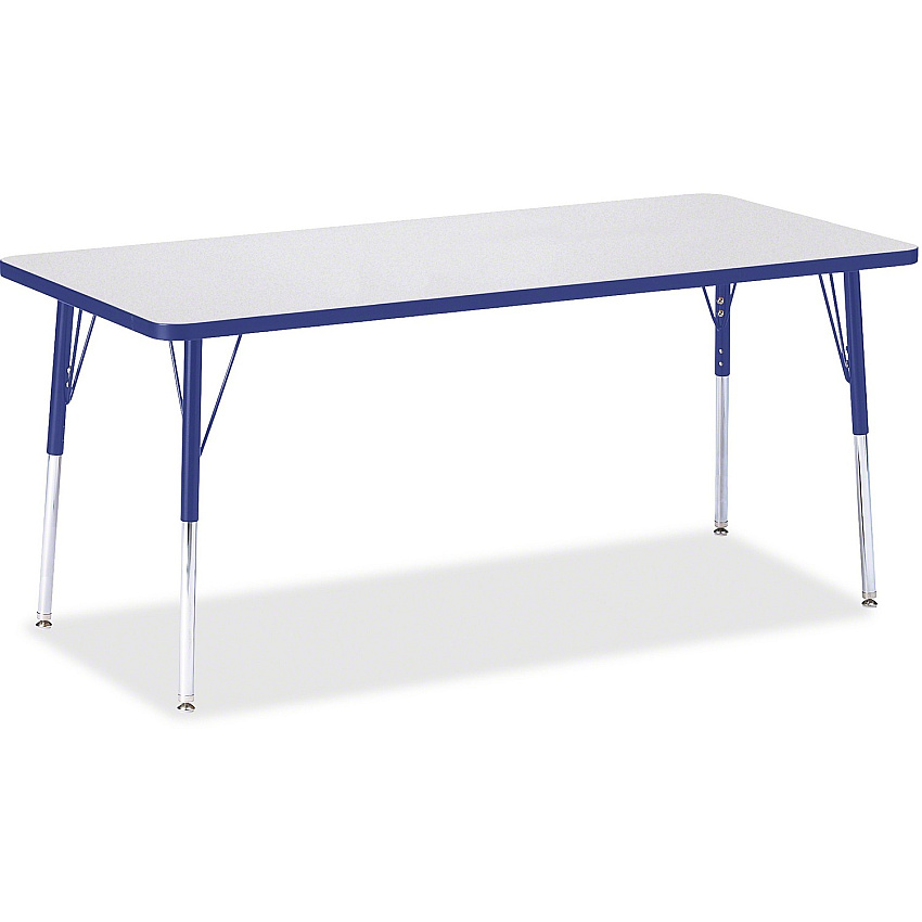 Jonti-Craft Berries Adult Height Color Edge Rectangle Table Blue Rectangle, Laminated Top - Four Leg Base - 4 Legs - Height Adjustable - 24" to 31" Adjustment - 72" Table Top Length x 30" Table Top Width x 1.13" Table Top Thickness - 31" Heig (6413JCA003)