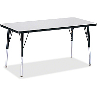 Jonti-Craft Berries Adult Height Color Edge Rectangle Table Black Rectangle, Laminated Top - Four Leg Base - 4 Legs - Height Adjustable - 24" to 31" Adjustment - 48" Table Top Length x 24" Table Top Width x 1.13" Table Top Thickness - 31" Hei (6403JCA180)