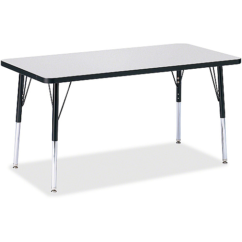 Jonti-Craft Berries Adult Height Color Edge Rectangle Table Black Rectangle, Laminated Top - Four Leg Base - 4 Legs - Height Adjustable - 24" to 31" Adjustment - 48" Table Top Length x 24" Table Top Width x 1.13" Table Top Thickness - 31" Hei (6403JCA180)