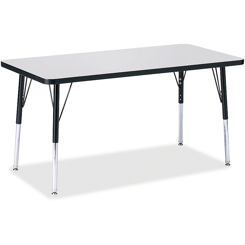 Jonti-Craft Berries Adult Height Color Edge Rectangle Table Black Rectangle, Laminated Top - Four Leg Base - 4 Legs - Height Adjustable - 24" to 31" Adjustment - 48" Table Top Length x 24" Table Top Width x 1.13" Table Top Thickness - 31" Hei (6403JCA180)