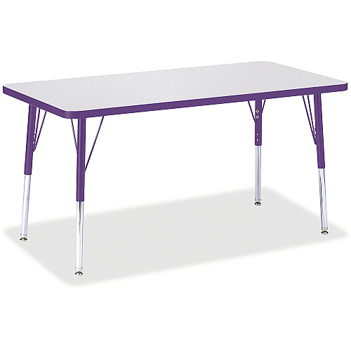 Jonti-Craft Berries Adult Height Color Edge Rectangle Table Laminated Rectangle, Purple Top - Four Leg Base - 4 Legs - Height Adjustable - 24" to 31" Adjustment - 48" Table Top Length x 24" Table Top Width x 1.13" Table Top Thickness - 31" He (6403JCA004)
