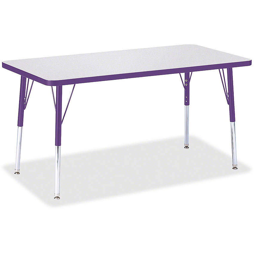 Jonti-Craft Berries Adult Height Color Edge Rectangle Table Laminated Rectangle, Purple Top - Four Leg Base - 4 Legs - Height Adjustable - 24" to 31" Adjustment - 48" Table Top Length x 24" Table Top Width x 1.13" Table Top Thickness - 31" He (6403JCA004)