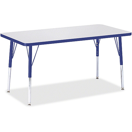 Jonti-Craft Berries Adult Height Color Edge Rectangle Table Gray Rectangle, Laminated Top - Four Leg Base - 4 Legs - Height Adjustable - 24" to 31" Adjustment - 48" Table Top Length x 24" Table Top Width x 1.13" Table Top Thickness - 31" Heig (6403JCA003)