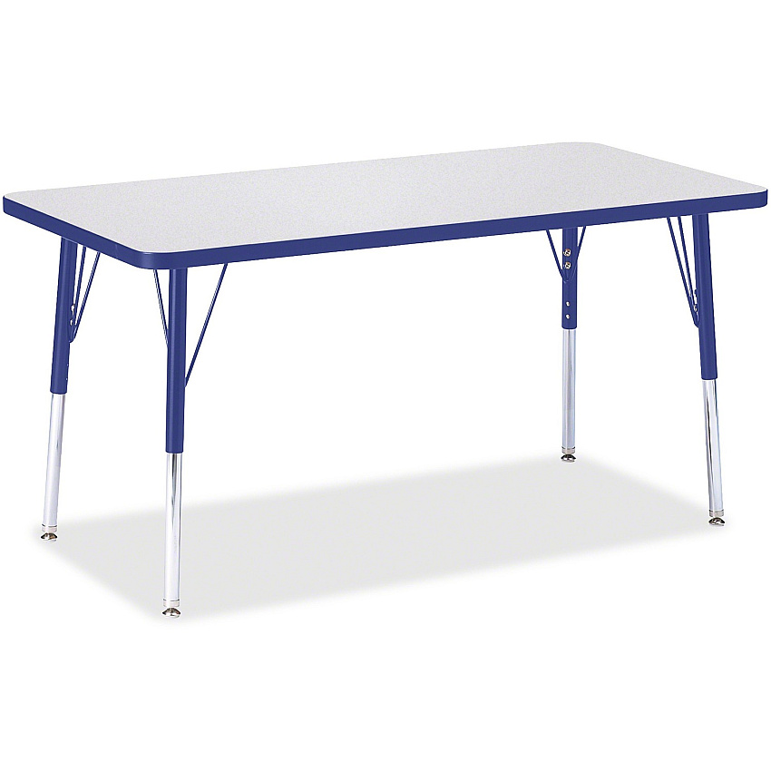 Jonti-Craft Berries Adult Height Color Edge Rectangle Table Gray Rectangle, Laminated Top - Four Leg Base - 4 Legs - Height Adjustable - 24" to 31" Adjustment - 48" Table Top Length x 24" Table Top Width x 1.13" Table Top Thickness - 31" Heig (6403JCA003)