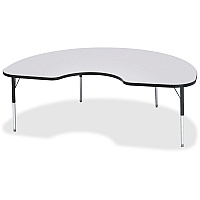 Jonti-Craft Berries Elementary Height Color Edge Kidney Table Black Kidney-shaped, Laminated Top - Four Leg Base - 4 Legs - Height Adjustable - 15" to 24" Adjustment - 72" Table Top Length x 48" Table Top Width x 1.13" Table Top Thickness - 2 (6423JCE180)