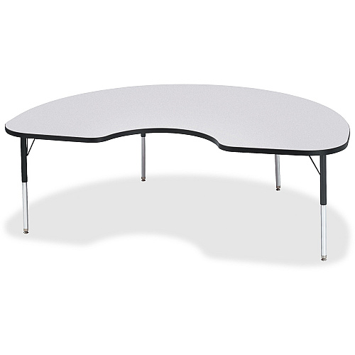Jonti-Craft Berries Elementary Height Color Edge Kidney Table Black Kidney-shaped, Laminated Top - Four Leg Base - 4 Legs - Height Adjustable - 15" to 24" Adjustment - 72" Table Top Length x 48" Table Top Width x 1.13" Table Top Thickness - 2 (6423JCE180)