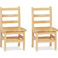 Jonti-Craft KYDZ Ladderback Chair Woodgrain - Solid Hardwood - 2 / Carton (5912JC2)
