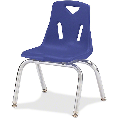 Jonti-Craft Berries Stacking Chair Steel Frame Material - Four-legged Base - Blue - Polypropylene - 1 Each (8148JC1003)