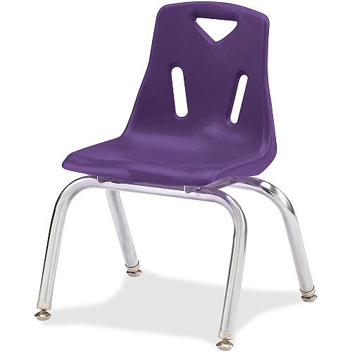 Jonti-Craft Berries Stacking Chair Steel Frame Material - Four-legged Base - Purple - Polypropylene - 1 Each (8146JC1004)