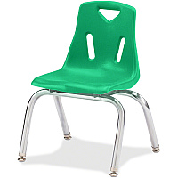 Jonti-Craft Berries Plastic Chairs with Chrome-Plated Legs Green Seat Color - Polypropylene Seat Material - Steel Frame Material - Four-legged Base - Green - 1 Each (8144JC1119)