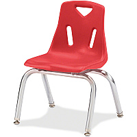 Jonti-Craft Berries Plastic Chairs with Chrome-Plated Legs Red Seat Color - Polypropylene Seat Material - Steel Frame Material - Four-legged Base - Red - 1 Each (8144JC1008)
