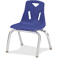 Jonti-Craft Berries Plastic Chairs with Chrome-Plated Legs Blue Seat Color - Polypropylene Seat Material - Steel Frame Material - Four-legged Base - Blue - 1 Each (8144JC1003)